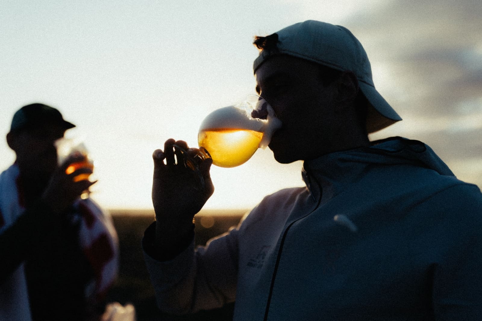Sunset celebration after a stage
